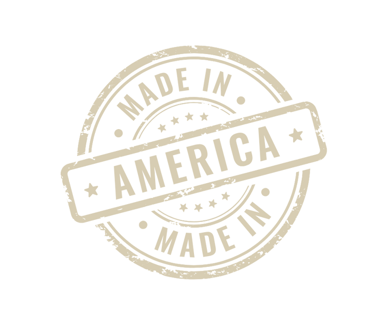 A beige 'Made in America' badge icon on a navy blue background, featuring a circular design with bold typography and stars, symbolizing high-quality products proudly crafted in the USA. This emblem highlights the commitment to American manufacturing, ensuring superior craftsmanship, local economic support, and trusted durability. Perfect for showcasing authenticity and national pride in signage products, resonating with customers who value homegrown excellence and supporting domestic businesses.